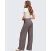 imageG4Free GOTO Womens Wide Leg Pants High Waisted Yoga Pants Casual Palazzo Trousers with PocketsTaupe