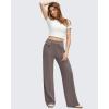 imageG4Free GOTO Womens Wide Leg Pants High Waisted Yoga Pants Casual Palazzo Trousers with PocketsTaupe