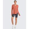 imageG4Free Lightbreeze Womens UPF 50 Sun Shirts with Hoodie Long Sleeve Workout Tops Half Zip Rash Guard Hiking FishingBurnt Orange