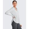 imageG4Free Lightbreeze Womens UPF 50 Sun Shirts with Hoodie Long Sleeve Workout Tops Half Zip Rash Guard Hiking FishingGray