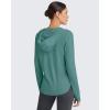imageG4Free Lightbreeze Womens UPF 50 Sun Shirts with Hoodie Long Sleeve Workout Tops Half Zip Rash Guard Hiking FishingMyrtle Green