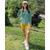 imageG4Free Lightbreeze Womens UPF 50 Sun Shirts with Hoodie Long Sleeve Workout Tops Half Zip Rash Guard Hiking FishingMyrtle Green