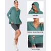 imageG4Free Lightbreeze Womens UPF 50 Sun Shirts with Hoodie Long Sleeve Workout Tops Half Zip Rash Guard Hiking FishingMyrtle Green