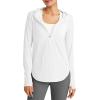 imageG4Free Lightbreeze Womens UPF 50 Sun Shirts with Hoodie Long Sleeve Workout Tops Half Zip Rash Guard Hiking FishingWhite