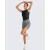 imageG4Free Lightbreeze Workout Tank Tops for Women Side Ruched Sleeveless High Neck Crop Top Summer Athletic Gym ShirtsBlack