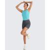 imageG4Free Lightbreeze Workout Tank Tops for Women Side Ruched Sleeveless High Neck Crop Top Summer Athletic Gym ShirtsLake Blue