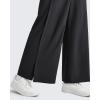 imageG4Free Lightweight Flowy Wide Leg Ankle Pants Women Side Slit High Waisted Baggy Trouser Casual Lounge SummerBlack
