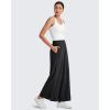 imageG4Free Lightweight Flowy Wide Leg Ankle Pants Women Side Slit High Waisted Baggy Trouser Casual Lounge SummerBlack
