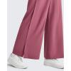 imageG4Free Lightweight Flowy Wide Leg Ankle Pants Women Side Slit High Waisted Baggy Trouser Casual Lounge SummerDark Burgundy