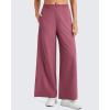 imageG4Free Lightweight Flowy Wide Leg Ankle Pants Women Side Slit High Waisted Baggy Trouser Casual Lounge SummerDark Burgundy