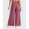 imageG4Free Lightweight Flowy Wide Leg Ankle Pants Women Side Slit High Waisted Baggy Trouser Casual Lounge SummerDark Burgundy