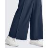 imageG4Free Lightweight Flowy Wide Leg Ankle Pants Women Side Slit High Waisted Baggy Trouser Casual Lounge SummerDark Navy