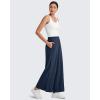 imageG4Free Lightweight Flowy Wide Leg Ankle Pants Women Side Slit High Waisted Baggy Trouser Casual Lounge SummerDark Navy