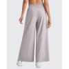imageG4Free Lightweight Flowy Wide Leg Ankle Pants Women Side Slit High Waisted Baggy Trouser Casual Lounge SummerLight Gray