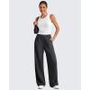 imageG4Free Lightweight Flowy Wide Leg Pants Woman Elastic Waist Front Seam Loose Casual Summer TrousersBlack