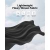 imageG4Free Lightweight Flowy Wide Leg Pants Woman Elastic Waist Front Seam Loose Casual Summer TrousersBlack