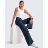imageG4Free Lightweight Flowy Wide Leg Pants Woman Elastic Waist Front Seam Loose Casual Summer TrousersDark Blue