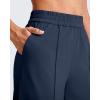 imageG4Free Lightweight Flowy Wide Leg Pants Woman Elastic Waist Front Seam Loose Casual Summer TrousersDark Blue