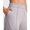 imageG4Free Lightweight Flowy Wide Leg Pants Woman Elastic Waist Front Seam Loose Casual Summer TrousersGrey