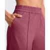 imageG4Free Lightweight Flowy Wide Leg Pants Woman Elastic Waist Front Seam Loose Casual Summer TrousersWine
