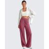 imageG4Free Lightweight Flowy Wide Leg Pants Woman Elastic Waist Front Seam Loose Casual Summer TrousersWine