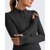imageG4Free Lightweight Maternity Long Sleeve Workout Tops UPF 50 Rash Guard Half Zip Sun Shirts Ruches Pregnancy PulloverBlack