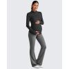 imageG4Free Lightweight Maternity Long Sleeve Workout Tops UPF 50 Rash Guard Half Zip Sun Shirts Ruches Pregnancy PulloverBlack