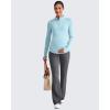 imageG4Free Lightweight Maternity Long Sleeve Workout Tops UPF 50 Rash Guard Half Zip Sun Shirts Ruches Pregnancy PulloverLight Blue