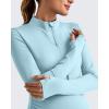 imageG4Free Lightweight Maternity Long Sleeve Workout Tops UPF 50 Rash Guard Half Zip Sun Shirts Ruches Pregnancy PulloverLight Blue