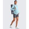 imageG4Free Lightweight Maternity Long Sleeve Workout Tops UPF 50 Rash Guard Half Zip Sun Shirts Ruches Pregnancy PulloverLight Blue