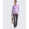 imageG4Free Lightweight Maternity Long Sleeve Workout Tops UPF 50 Rash Guard Half Zip Sun Shirts Ruches Pregnancy PulloverPurple