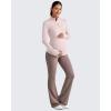 imageG4Free Lightweight Maternity Long Sleeve Workout Tops UPF 50 Rash Guard Half Zip Sun Shirts Ruches Pregnancy PulloverSmoky Blush