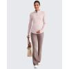 imageG4Free Lightweight Maternity Long Sleeve Workout Tops UPF 50 Rash Guard Half Zip Sun Shirts Ruches Pregnancy PulloverSmoky Blush