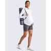 imageG4Free Lightweight Maternity Long Sleeve Workout Tops UPF 50 Rash Guard Half Zip Sun Shirts Ruches Pregnancy PulloverWhite