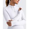 imageG4Free Lightweight Maternity Long Sleeve Workout Tops UPF 50 Rash Guard Half Zip Sun Shirts Ruches Pregnancy PulloverWhite