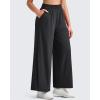 imageG4Free Lightweight Wide Leg Ankle Pants for Women High Waisted Yoga Trouser with Pockets Loose Cropped Travel PantBlack