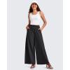 imageG4Free Lightweight Wide Leg Ankle Pants for Women High Waisted Yoga Trouser with Pockets Loose Cropped Travel PantBlack