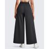 imageG4Free Lightweight Wide Leg Ankle Pants for Women High Waisted Yoga Trouser with Pockets Loose Cropped Travel PantBlack