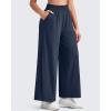 imageG4Free Lightweight Wide Leg Ankle Pants for Women High Waisted Yoga Trouser with Pockets Loose Cropped Travel PantDark Navy