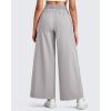 imageG4Free Lightweight Wide Leg Ankle Pants for Women High Waisted Yoga Trouser with Pockets Loose Cropped Travel PantGrey