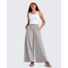 imageG4Free Lightweight Wide Leg Ankle Pants for Women High Waisted Yoga Trouser with Pockets Loose Cropped Travel PantGrey