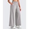 imageG4Free Lightweight Wide Leg Ankle Pants for Women High Waisted Yoga Trouser with Pockets Loose Cropped Travel PantGrey