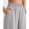 imageG4Free Lightweight Wide Leg Ankle Pants for Women High Waisted Yoga Trouser with Pockets Loose Cropped Travel PantGrey