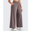 imageG4Free Lightweight Wide Leg Ankle Pants for Women High Waisted Yoga Trouser with Pockets Loose Cropped Travel PantTaupe