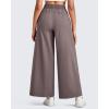 imageG4Free Lightweight Wide Leg Ankle Pants for Women High Waisted Yoga Trouser with Pockets Loose Cropped Travel PantTaupe
