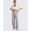 imageG4Free Lightweight Wide Leg Pants Women Trendy Flowy High Waisted Front Pleat Travel Pant Casual Lounge TrousersChrim Gray