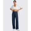 imageG4Free Lightweight Wide Leg Pants Women Trendy Flowy High Waisted Front Pleat Travel Pant Casual Lounge TrousersDark Blue