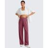 imageG4Free Lightweight Wide Leg Pants Women Trendy Flowy High Waisted Front Pleat Travel Pant Casual Lounge TrousersWine