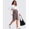 imageG4Free Maternity Athletic Shorts with Pockets Over The Belly Stretchy Workout Pants Pregnancy Wide Leg Bermuda CasualTaupe