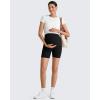 imageG4Free Maternity Biker Shorts with Pockets Over The Belly Legging 5quot Pregnancy Yoga Pants Athletic WorkoutBlack